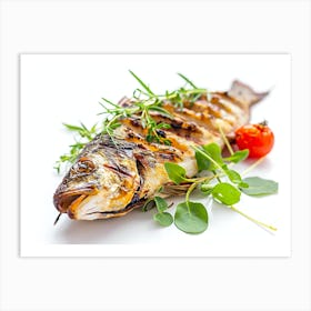 Grilled Fish With Herbs Art Print