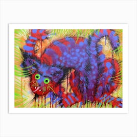 Funny cat painting Art Print