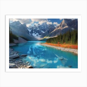 Lake Banff landscape Art Print