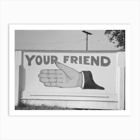Sign At Gas Station, Advertising A Particular Brand Of Petroleum Product, New Iberia, Louisiana By Russell Lee Art Print