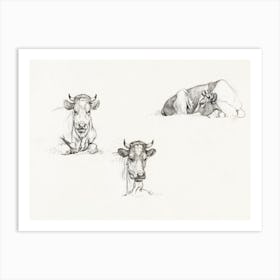 Grazing Bull In A Pasture, Jean Bernard Art Print