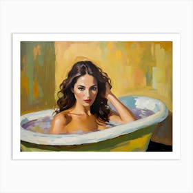 Nude Woman In A Bathtub 1 Art Print