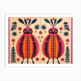 Ladybug Folk Style Animal Illustration Art Print