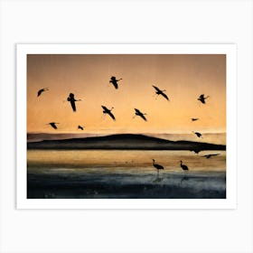Fly In At Sunset Art Print