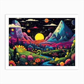 Psychedelic Landscape Art Print