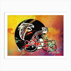 Atlanta Falcons Helmet Abstract Art Print