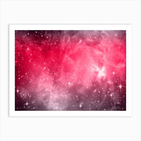 Pink Sky Galaxy Space Background Art Print