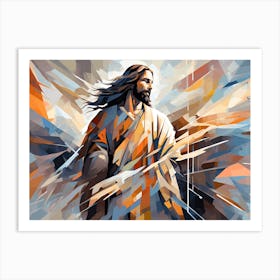 Abstract Jesus art, 1290 Art Print