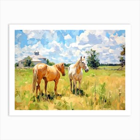 Horses Painting In Lexington Kentucky, Usa, Landscape 3 Art Print