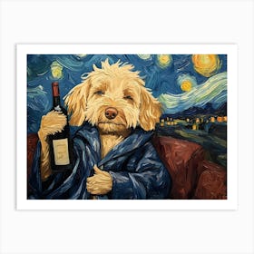 Dog In Bathrobe 4 Art Print