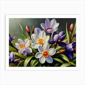 Spring Flowers Oil Painting 12 Art Print