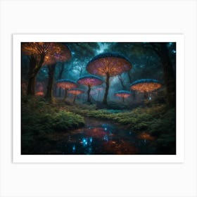 Forest Of Mushrooms Art Print