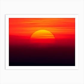 Sunset Over The Sea With Motion Of Flowing Water Art Print