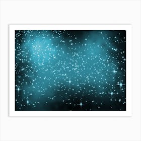 Bluish Shining Star Background Art Print