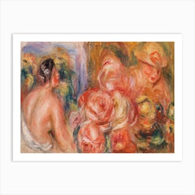 Roses And Small Nude, Pierre Auguste Renoir Art Print