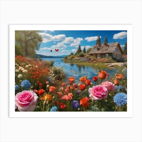 Flowers In The Garden 1 Art Print