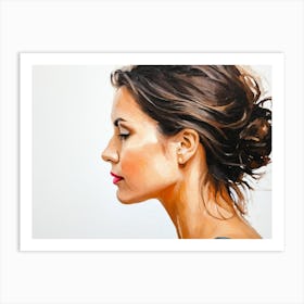 Side Profile Of Beautiful Woman Oil Painting 16 Art Print