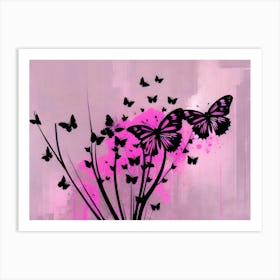 Pink Butterflies 11 Art Print