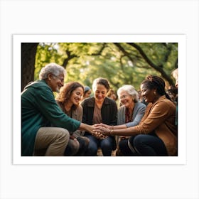 Group Of Women Holding Hands 1 Art Print