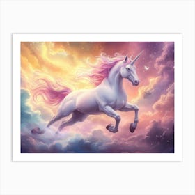 Unicorn In The Sky 2 Art Print