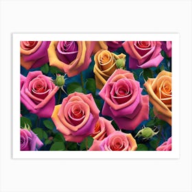 Roses Wallpaper 1 Art Print