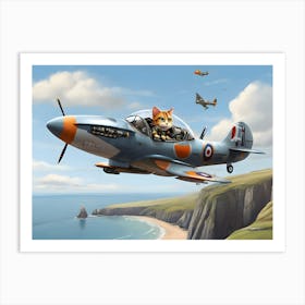 A_cartoon_of_a_spitfire_plane Art Print