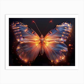 Butterfly With Flames Art Print