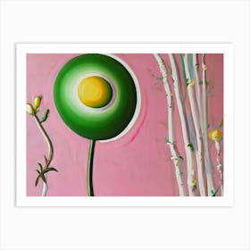 Flower And Birch Art Print