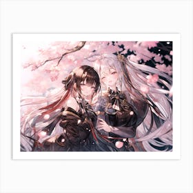 Cherry Blossom girls 4k Art Print