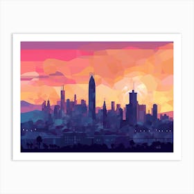 Barcelona Skyline 2 Art Print