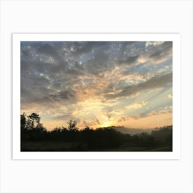 Sunset Over A Field Art Print