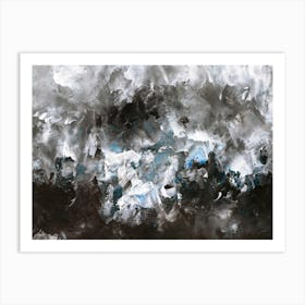 Abstract Painting, Acrylic On Canvas, Black Color. Art Print