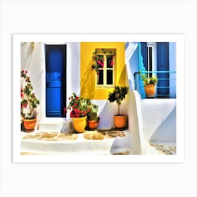 Santorini - Santorini Doorway Art Print