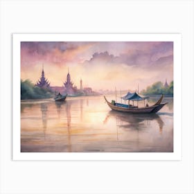 Boats On The River Art Print