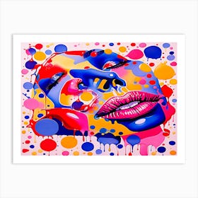 Abstract Painting Sexy Woman's Face Art Print