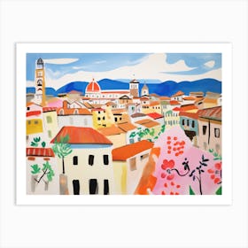 Florence Italy Cute Watercolour Illustration 4 Art Print