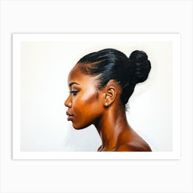 Side Profile Of Beautiful Woman Oil Painting 160 Art Print