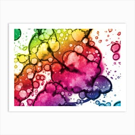 Watercolor Abstraction A Rainbow Of Raindrops 11 Art Print