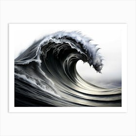 Black And White Ocean Wave Art Print