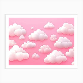 Pink Clouds On A Pink Background Art Print