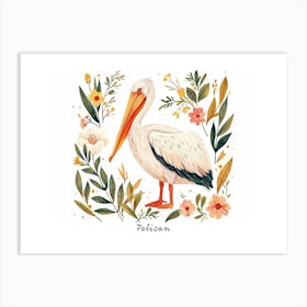 Little Floral Pelican 1 Poster Art Print