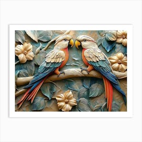 Beautiful Parrot 3d 1 Art Print