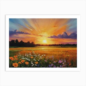 Sunset In The Field 14 Art Print