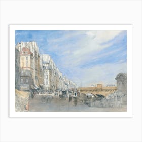 Pont Neuf From The Quai De L Ecole, Paris, David Cox Art Print