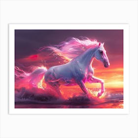 Horse At Sunset 3 Art Print