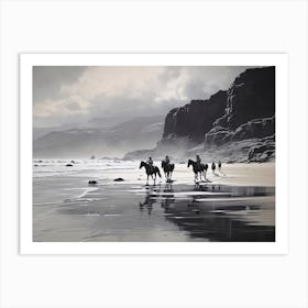 A Horse Oil Painting In Cannon Beach Oregon, Usa, Landscape 2 Art Print