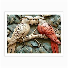 Beautiful Parrot 3d 2 Art Print