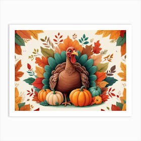 Default A Joyfully Festive Thanksgiving Illustration Featuring 1 (1) Art Print