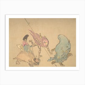 Night Parade of A Hundred Demons Kawanabe Kyosai Vintage Japanese Woodblock Print Yokai 10 Art Print