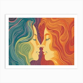 Two Women Kissing 2 Art Print